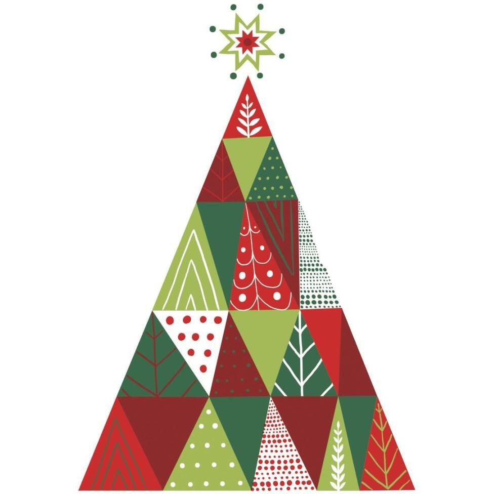 Geometric Holiday Trees I -Paper Art-20&quotx20"