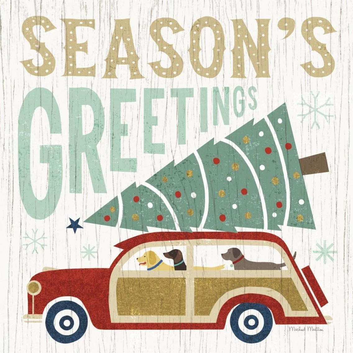 Holiday on Wheels II -Paper Art-38&quotx38"