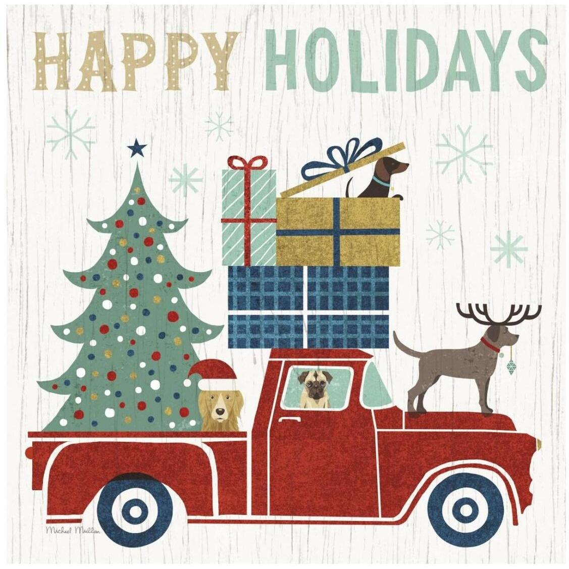 Holiday on Wheels III -Paper Art-26&quotx26"