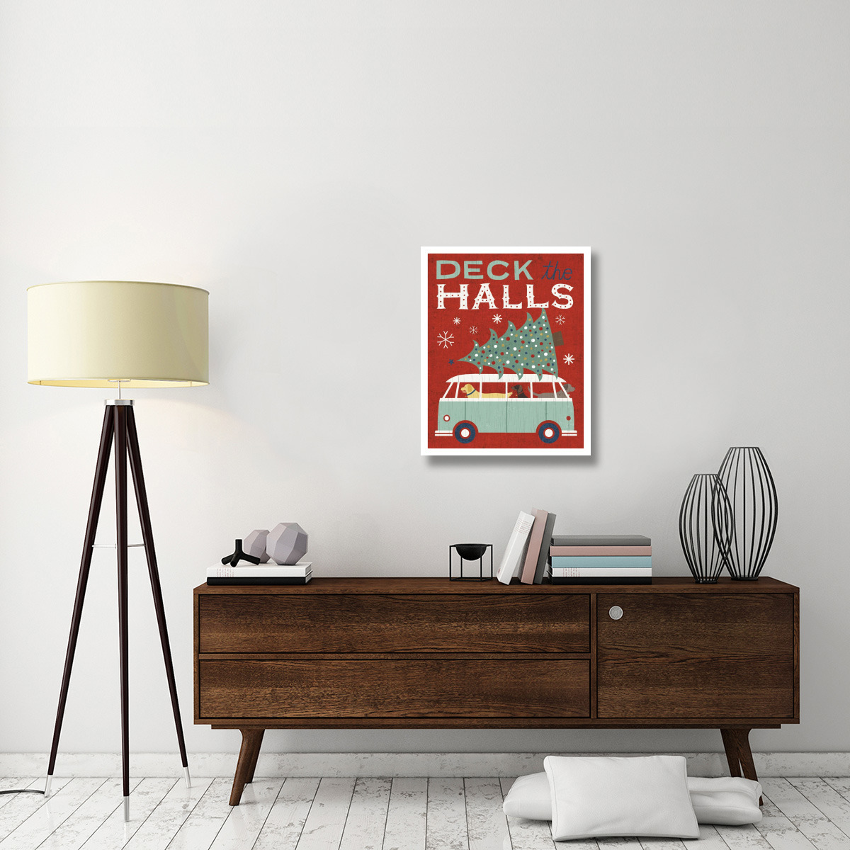 Holiday on Wheels Red IV -Paper Art-24&quotx30"