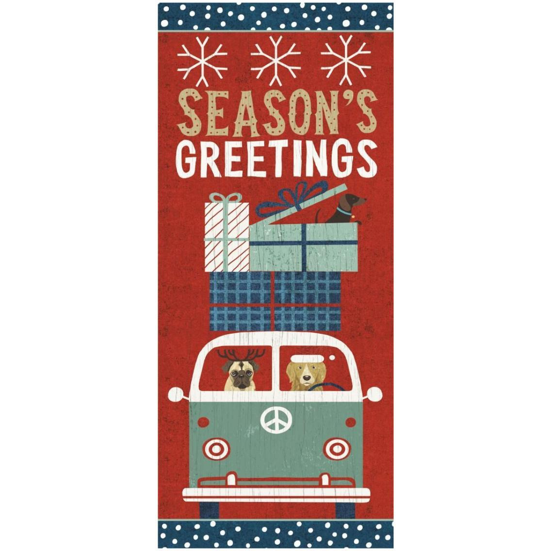 Holiday on Wheels XII Panel -Paper Art-14.9&quotx32"