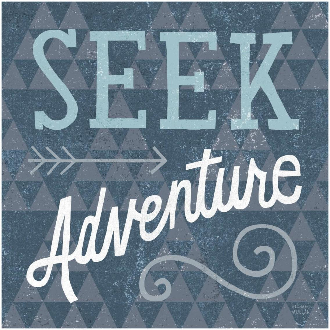 Mod Triangles Seek Adventure Blue -Paper Art-32&quotx32"
