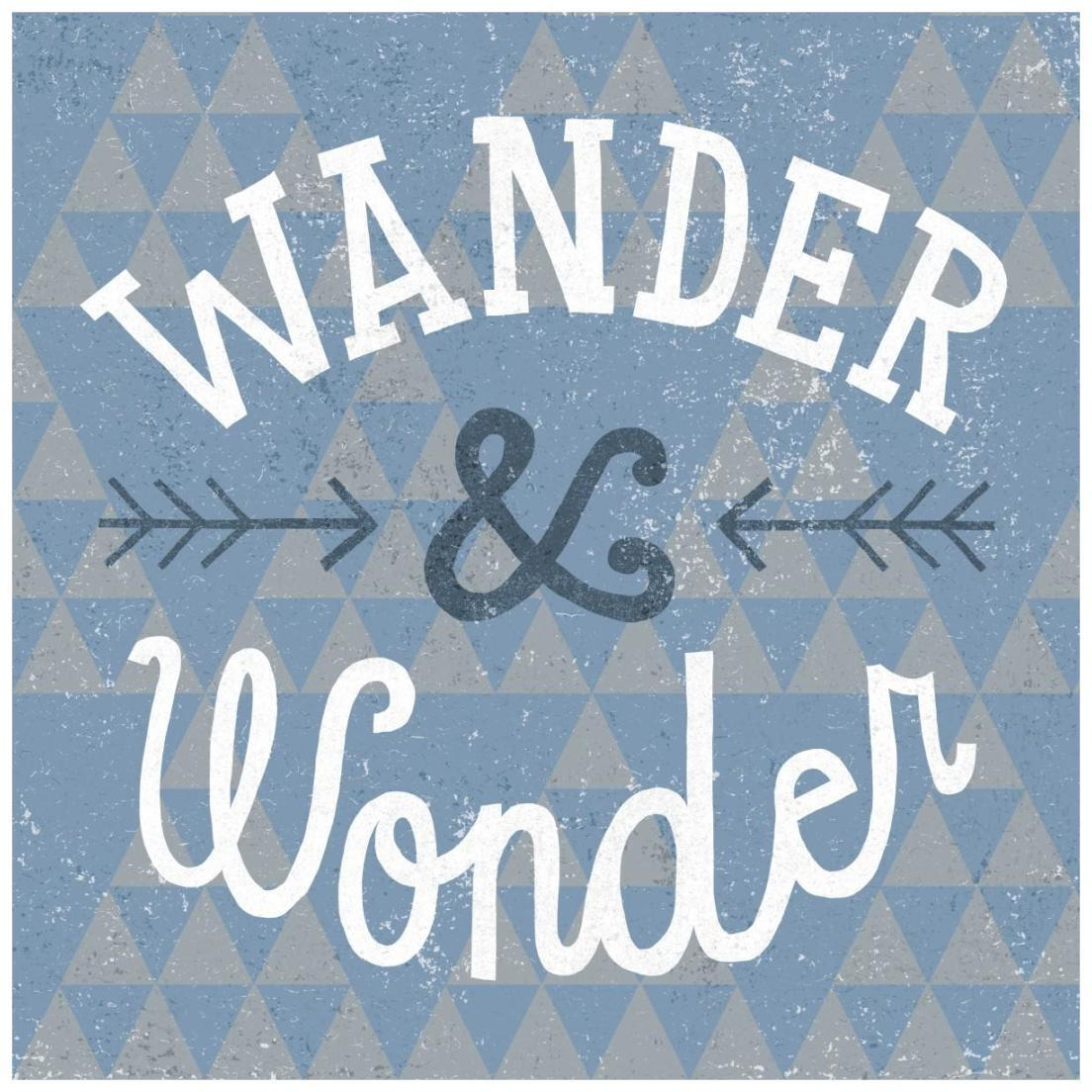 Mod Triangles Wander and Wonder Blue -Paper Art-20&quotx20"