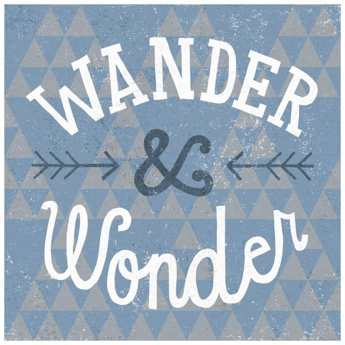 Mod Triangles Wander and Wonder Blue -Paper Art-26&quotx26"