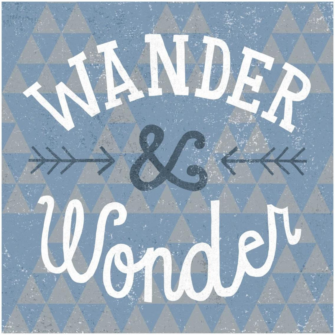 Mod Triangles Wander and Wonder Blue -Paper Art-32&quotx32"