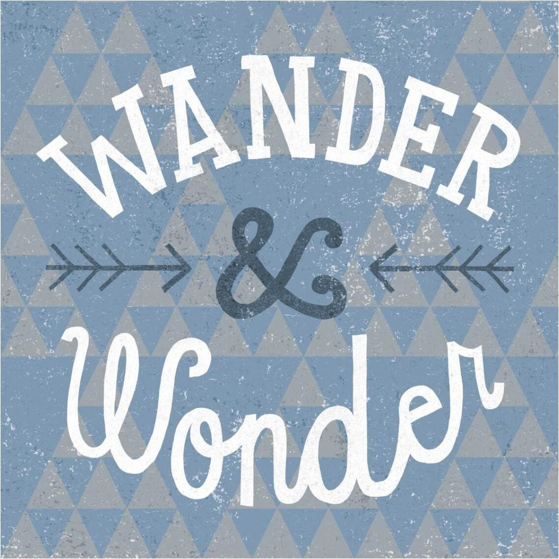 Mod Triangles Wander and Wonder Blue -Paper Art-38&quotx38"