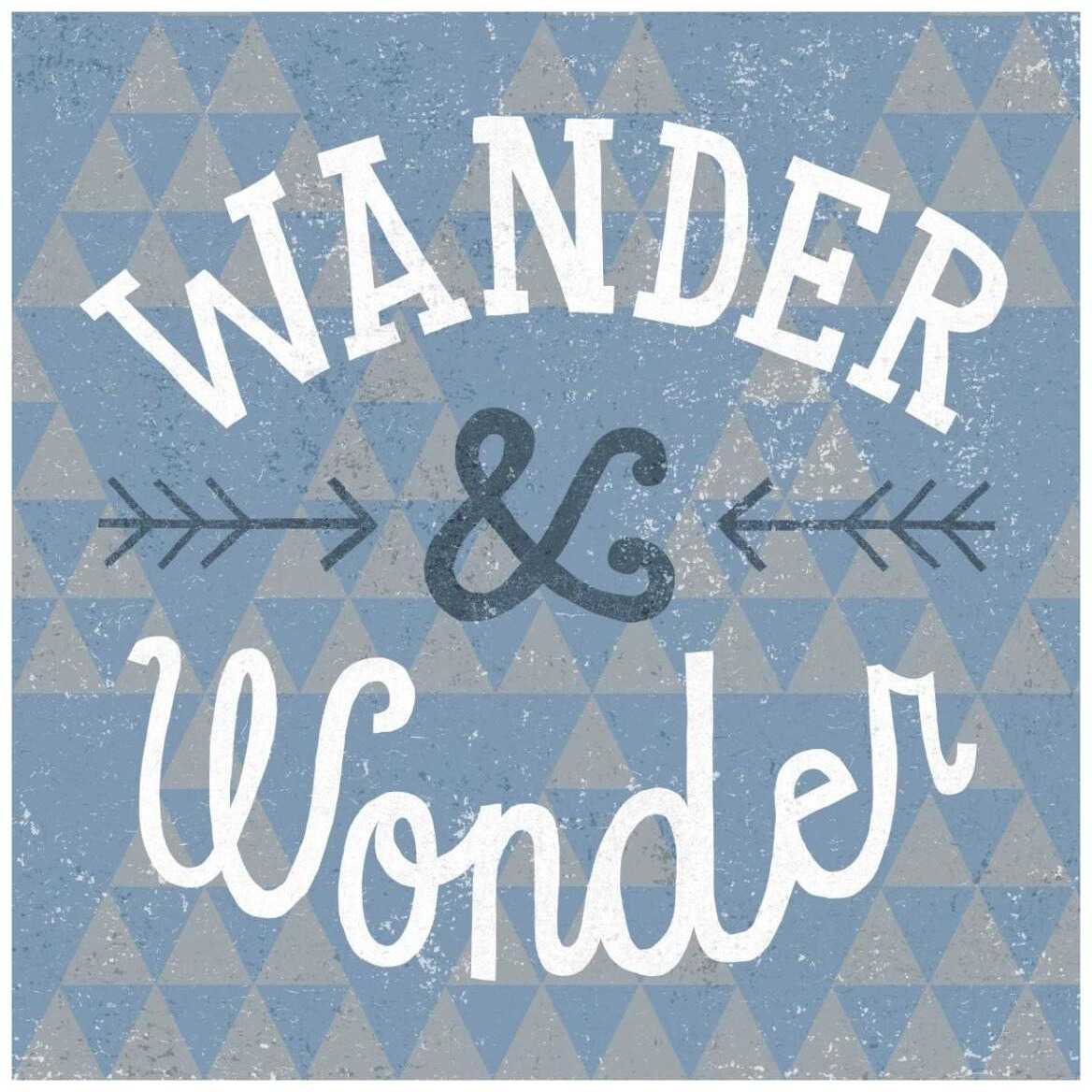 Mod Triangles Wander and Wonder Blue -Paper Art-42&quotx42"