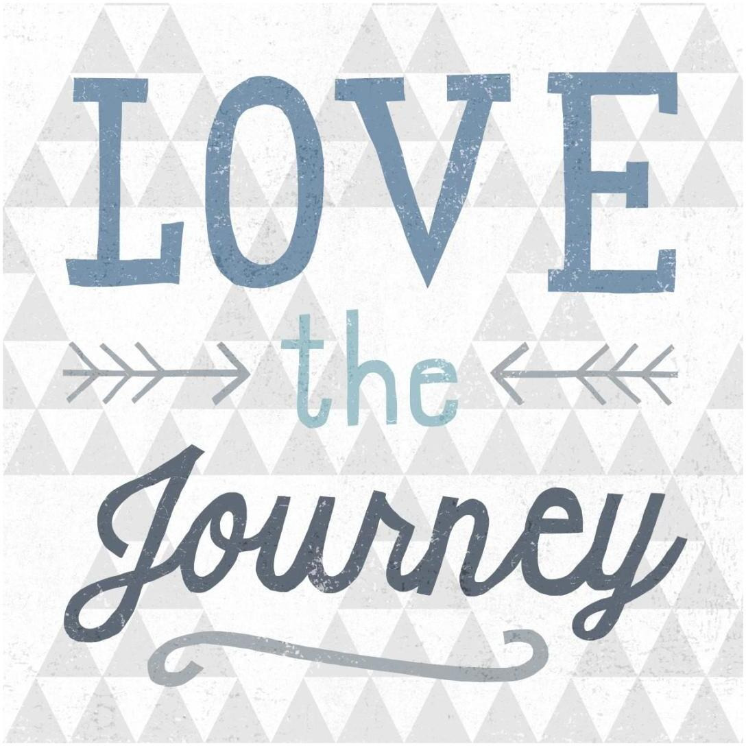 Mod Triangles Love the Journey Blue -Paper Art-20&quotx20"
