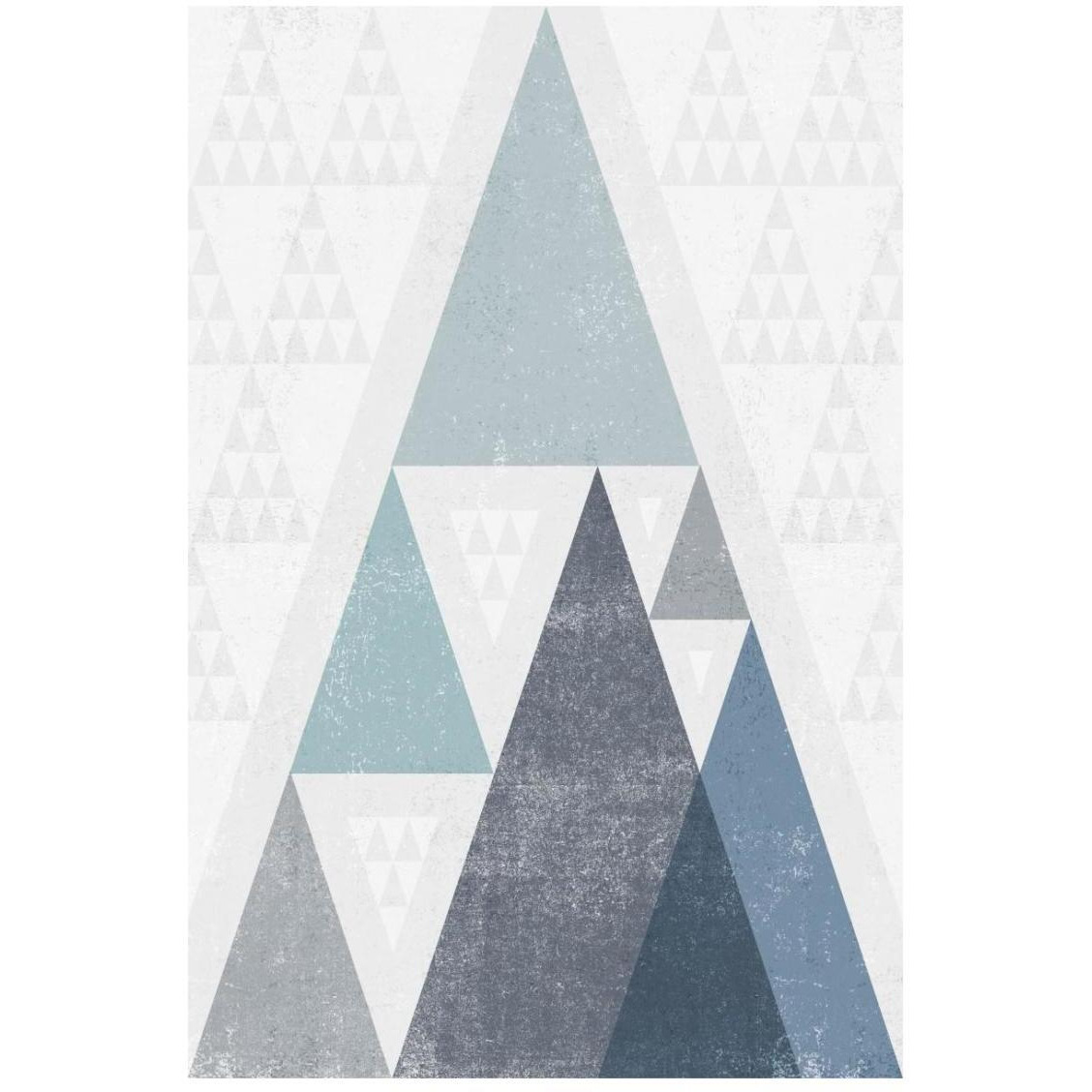 Mod Triangles III Blue -Paper Art-18&quotx26"