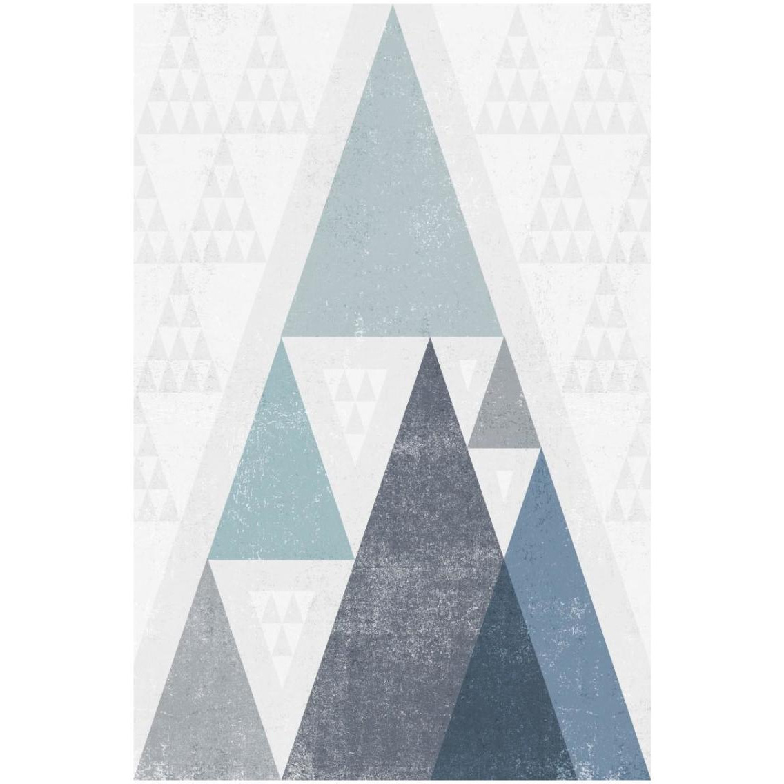 Mod Triangles III Blue -Paper Art-22&quotx32"