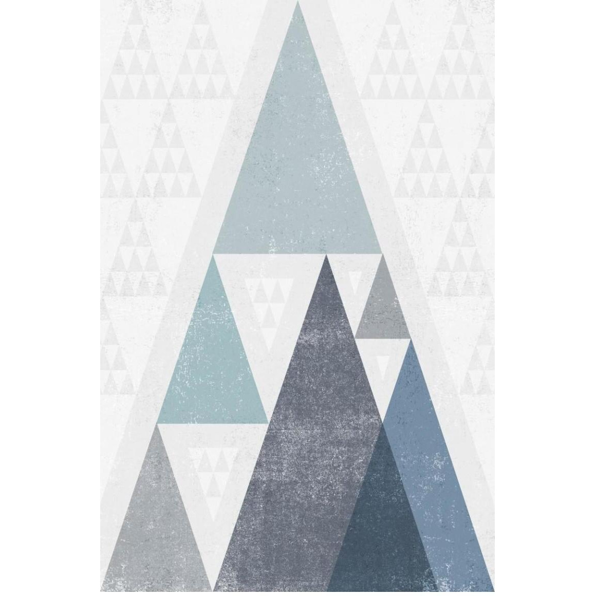 Mod Triangles III Blue -Paper Art-34&quotx50"
