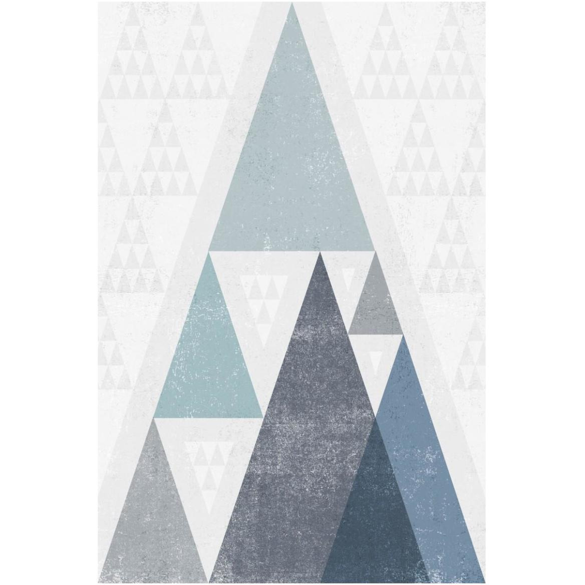 Mod Triangles III Blue -Paper Art-42&quotx62"