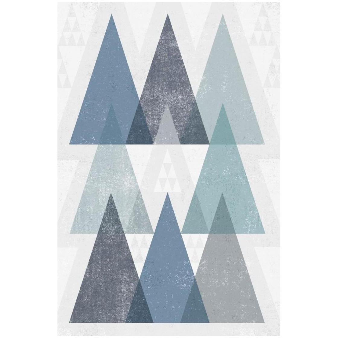 Mod Triangles IV Blue -Paper Art-18&quotx26"