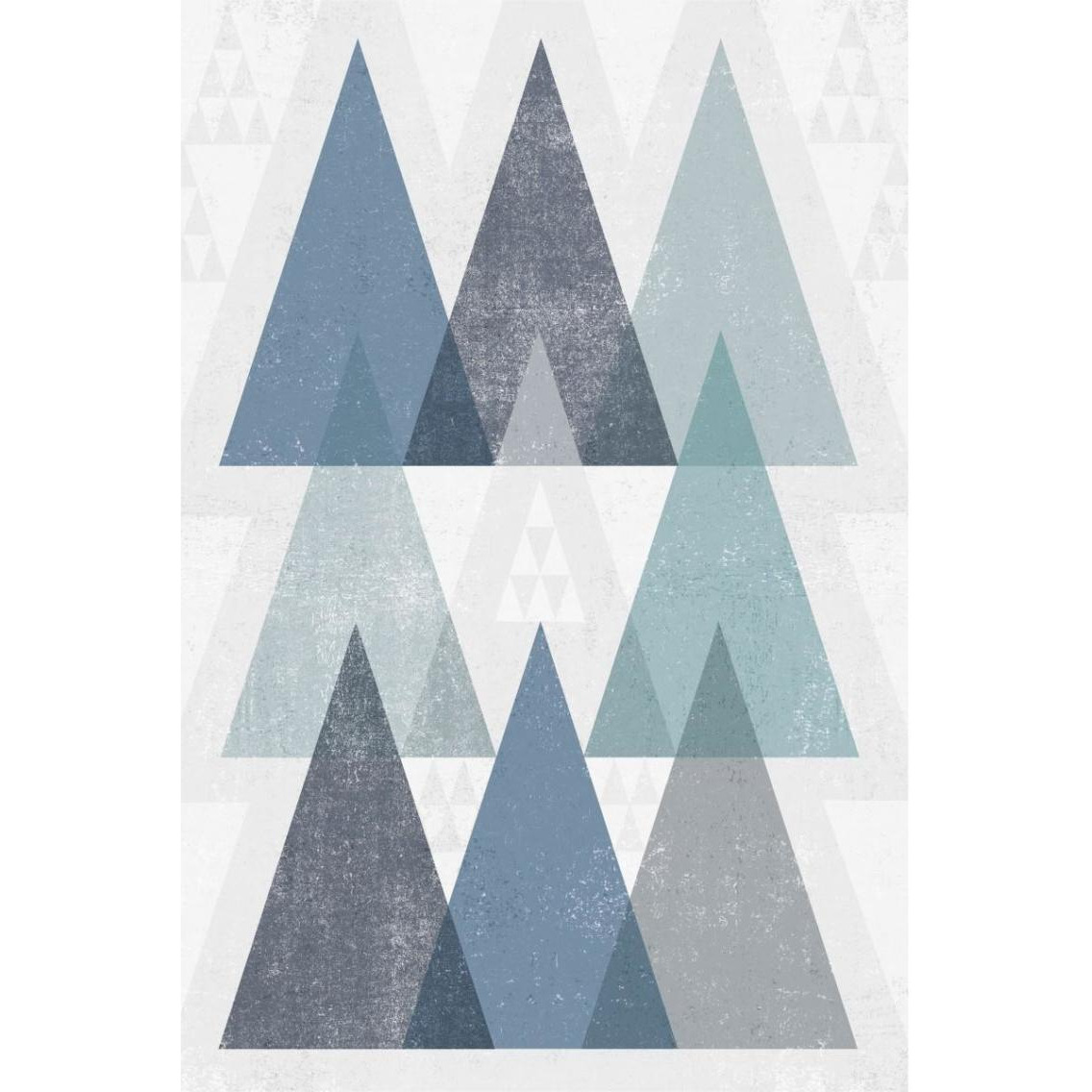 Mod Triangles IV Blue -Paper Art-26&quotx38"