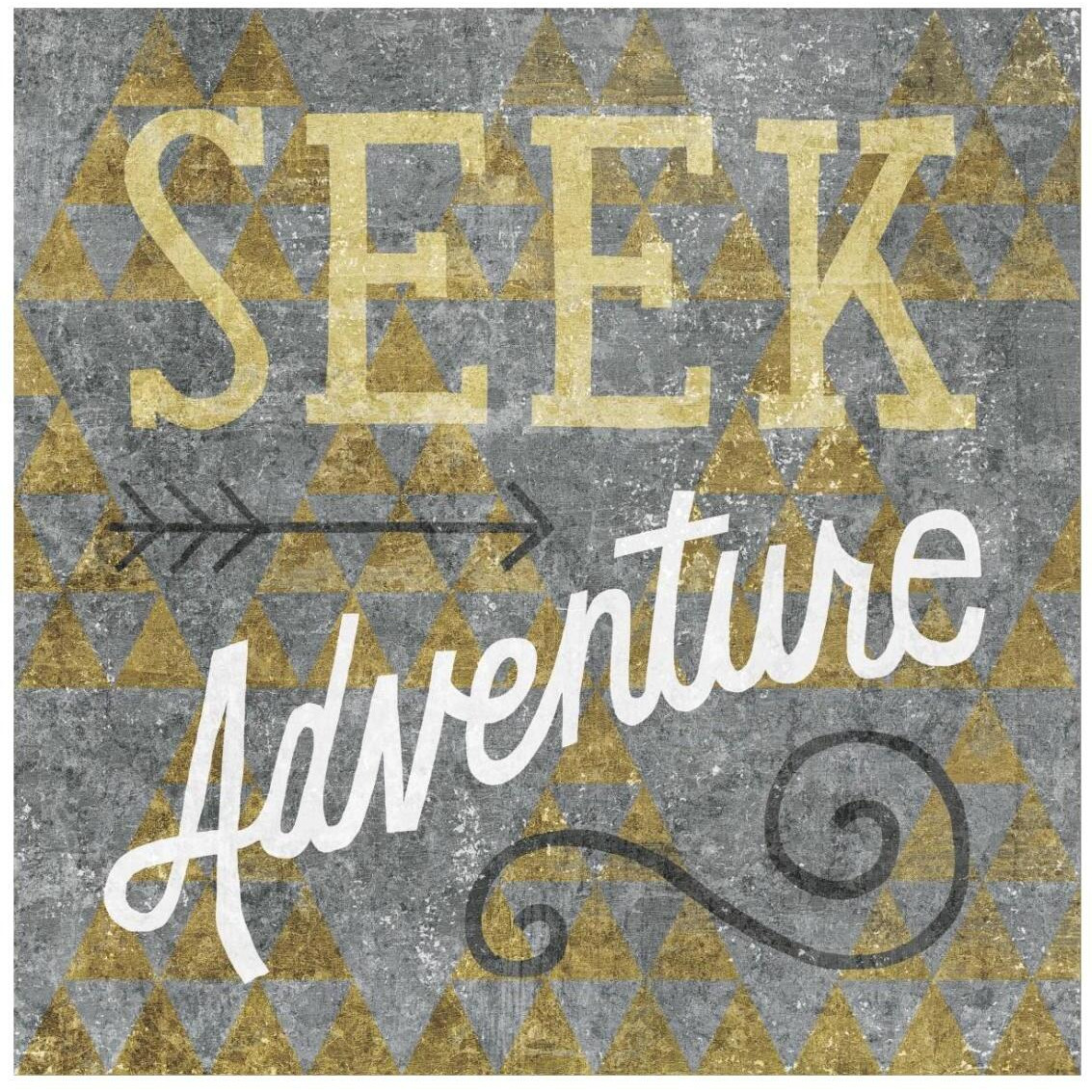Mod Triangles Seek Adventure Gold -Paper Art-26&quotx26"