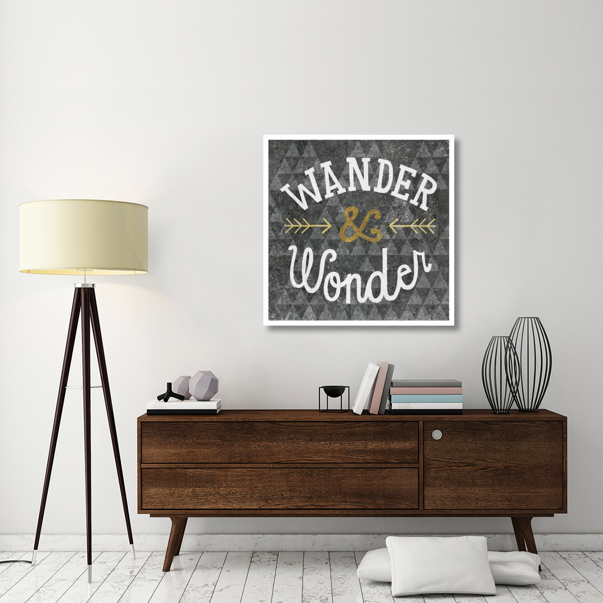 Mod Triangles Wander and Wonder Gold -Paper Art-38&quotx38"