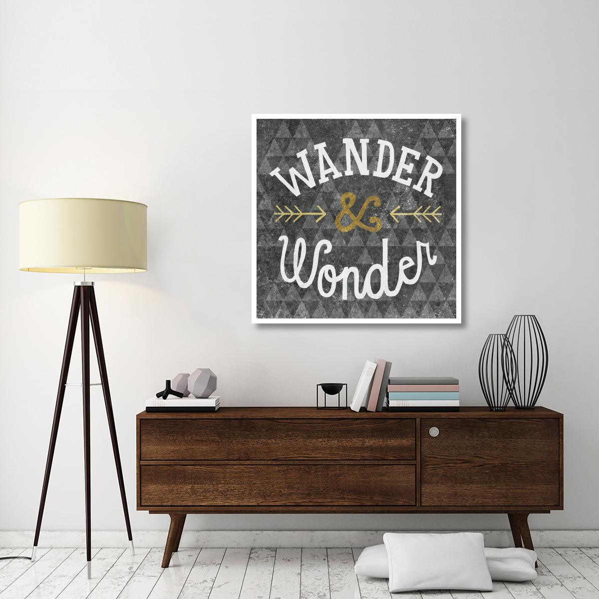 Mod Triangles Wander and Wonder Gold -Paper Art-42&quotx42"