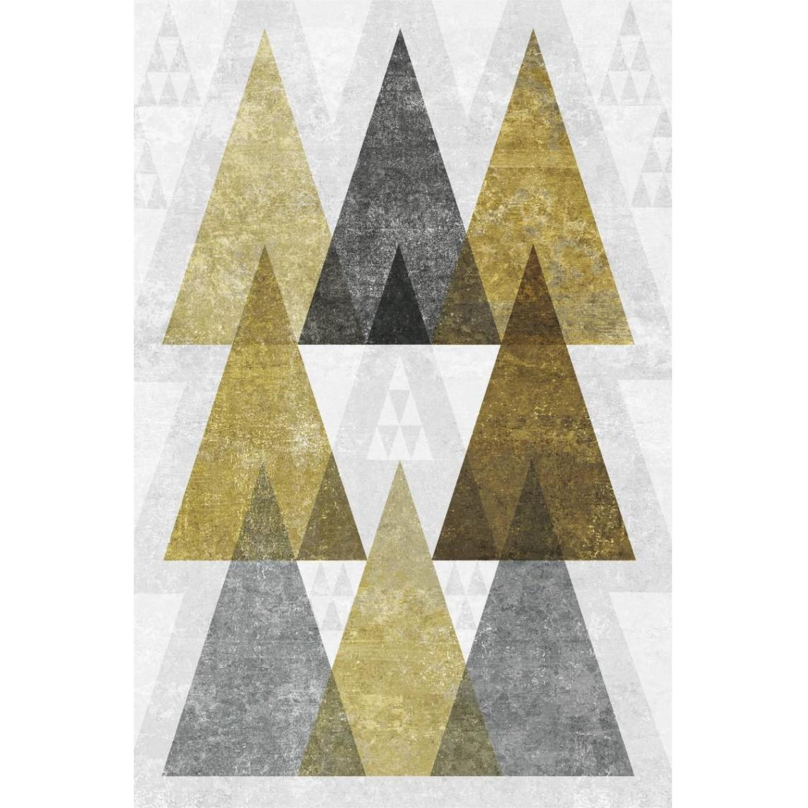 Mod Triangles IV Gold -Paper Art-26&quotx38"