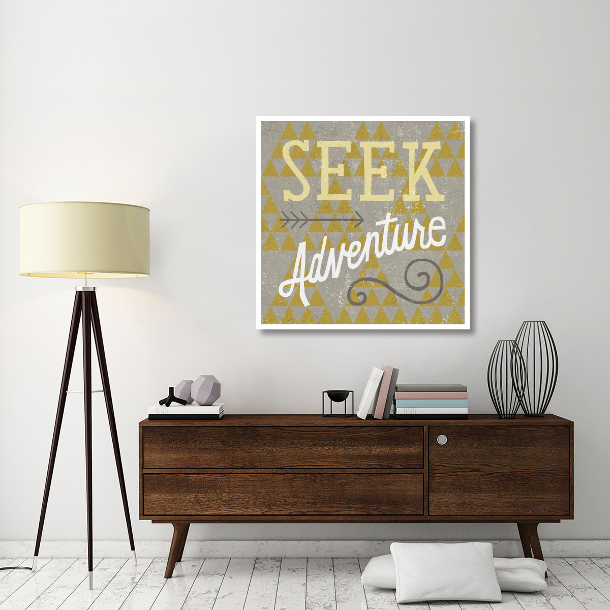 Mod Triangles Seek Adventure Retro -Paper Art-42&quotx42"
