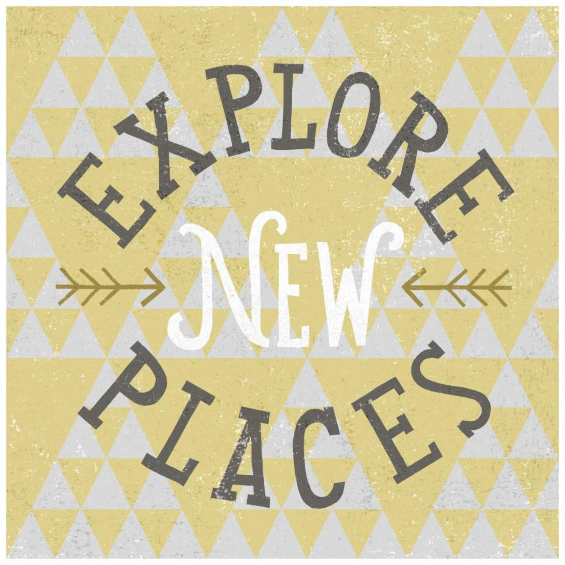Mod Triangles Explore New Places Retro -Paper Art-20&quotx20"