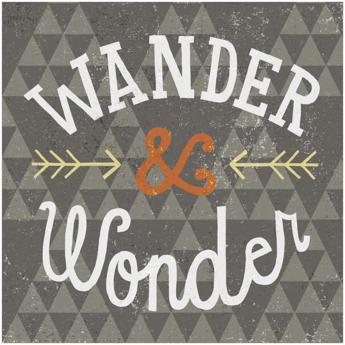 Mod Triangles Wander and Wonder Retro -Paper Art-26&quotx26"