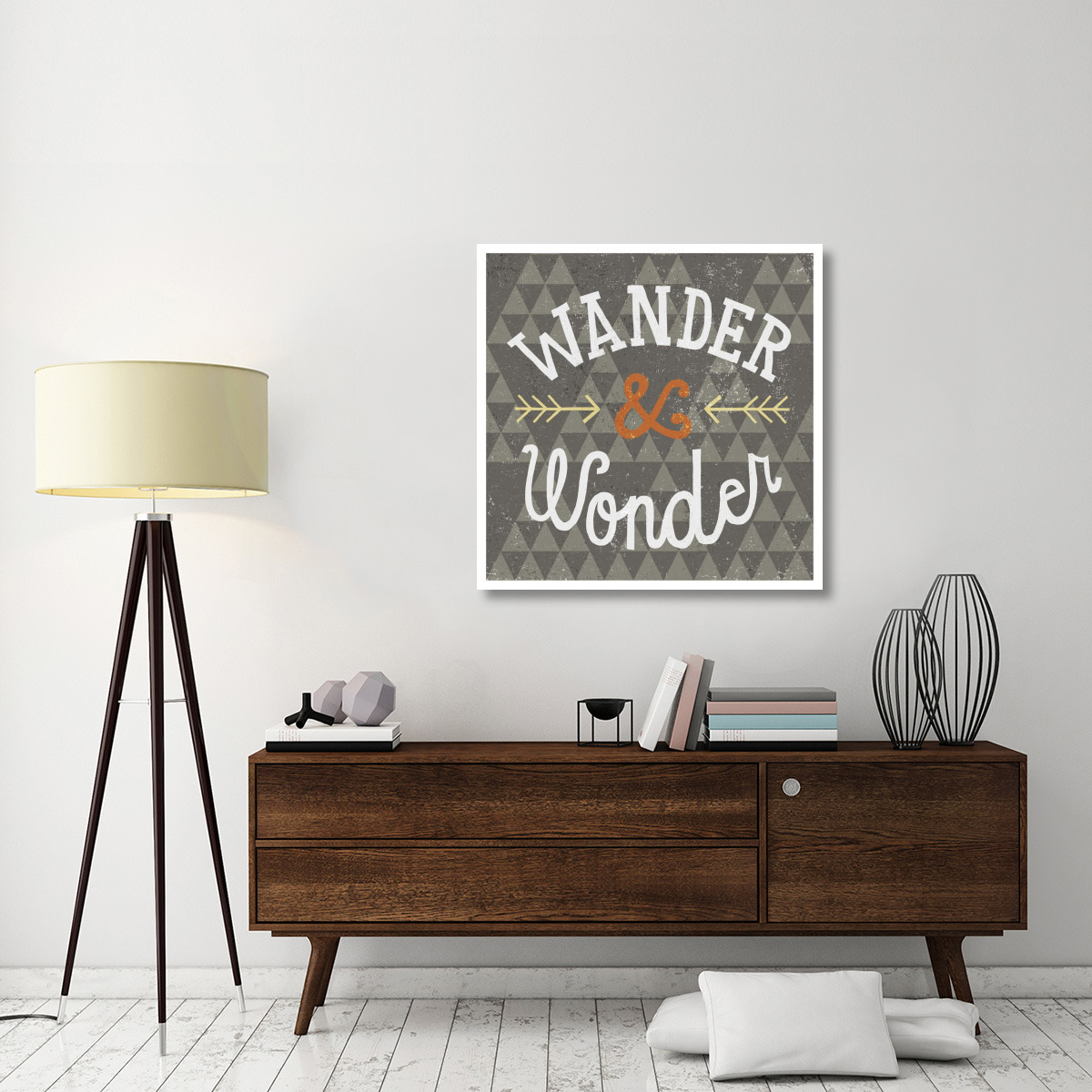Mod Triangles Wander and Wonder Retro -Paper Art-38&quotx38"