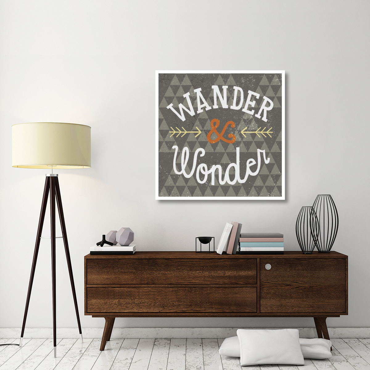 Mod Triangles Wander and Wonder Retro -Paper Art-42&quotx42"