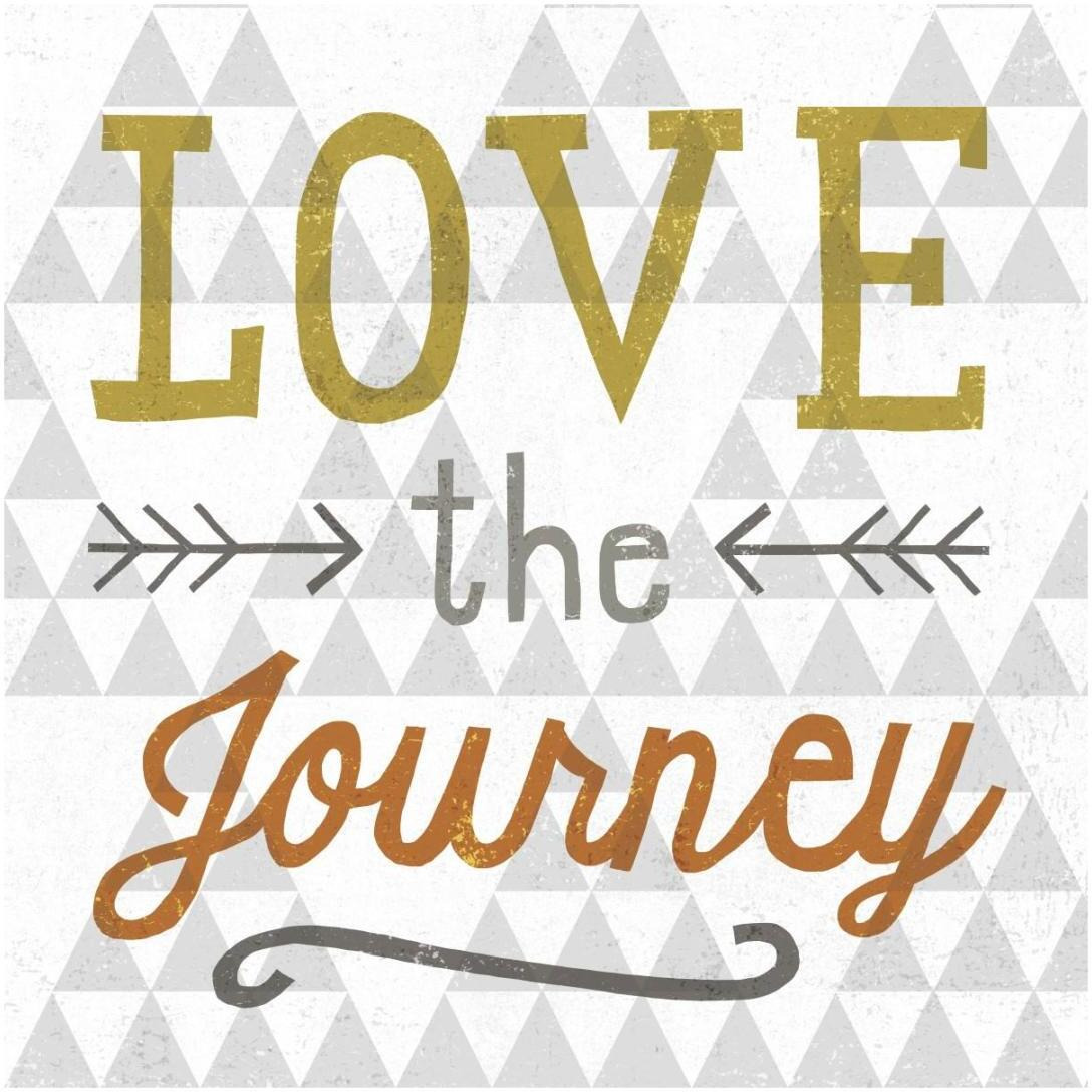 Mod Triangles Love the Journey Retro -Paper Art-20&quotx20"