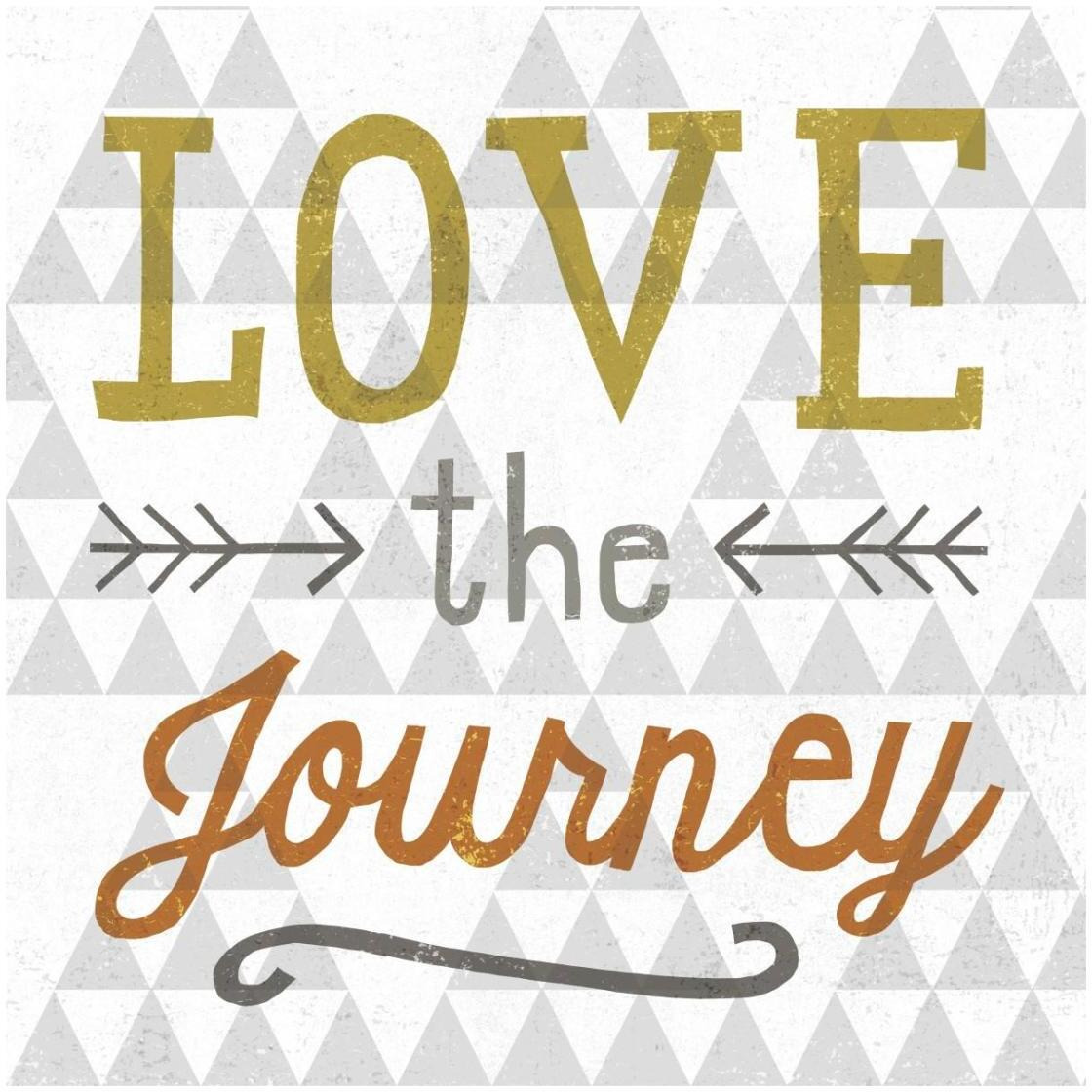 Mod Triangles Love the Journey Retro -Paper Art-26&quotx26"