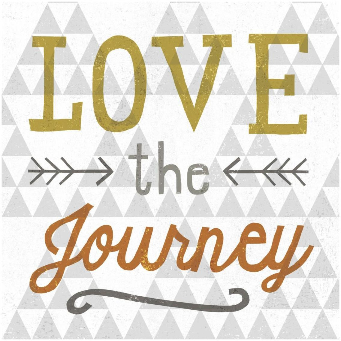 Mod Triangles Love the Journey Retro -Paper Art-32&quotx32"