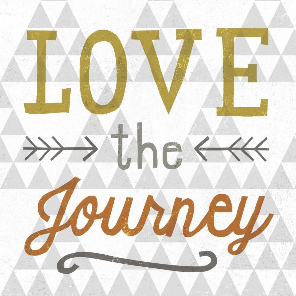 Mod Triangles Love the Journey Retro -Paper Art-38&quotx38"