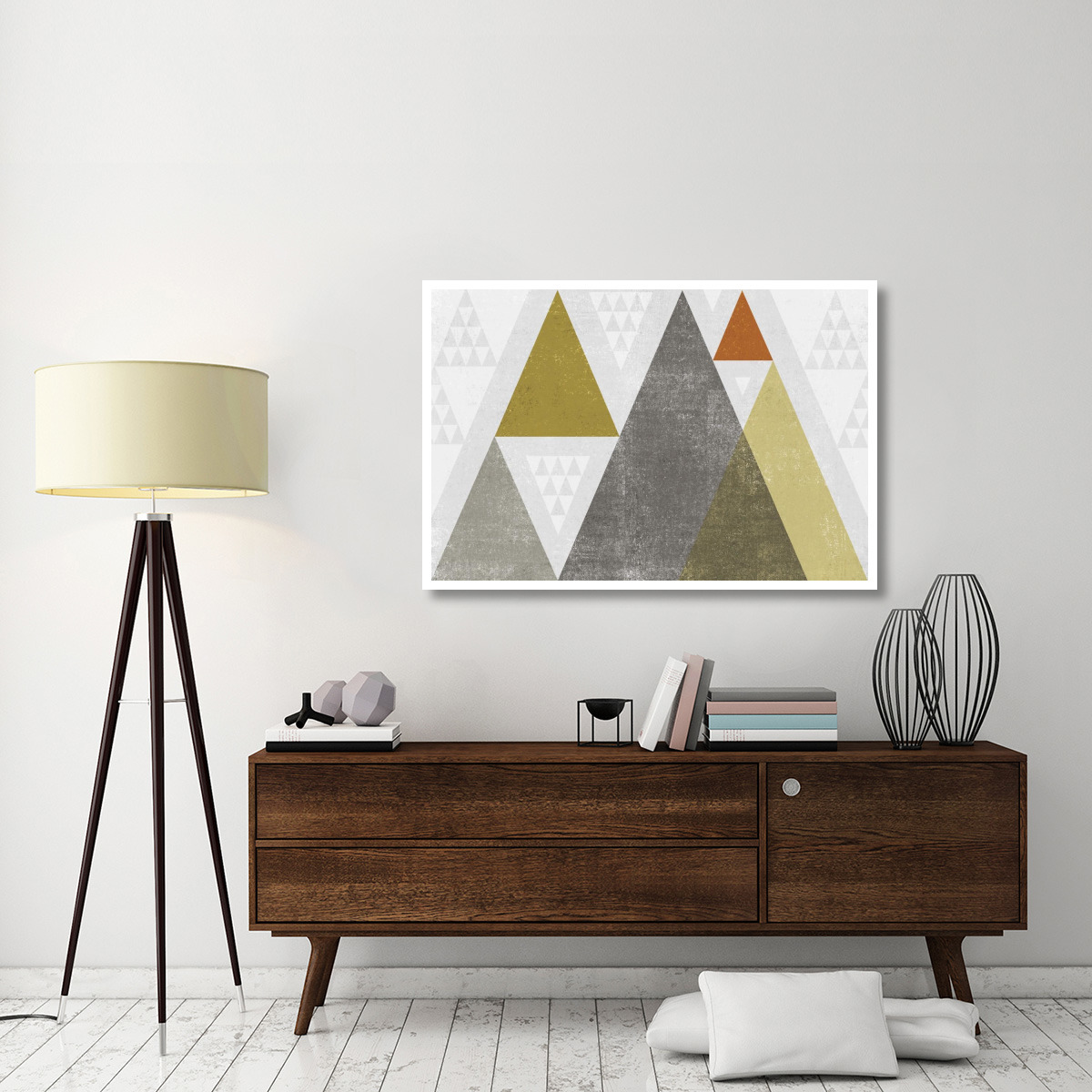 Mod Triangles I Retro -Paper Art-50&quotx34"