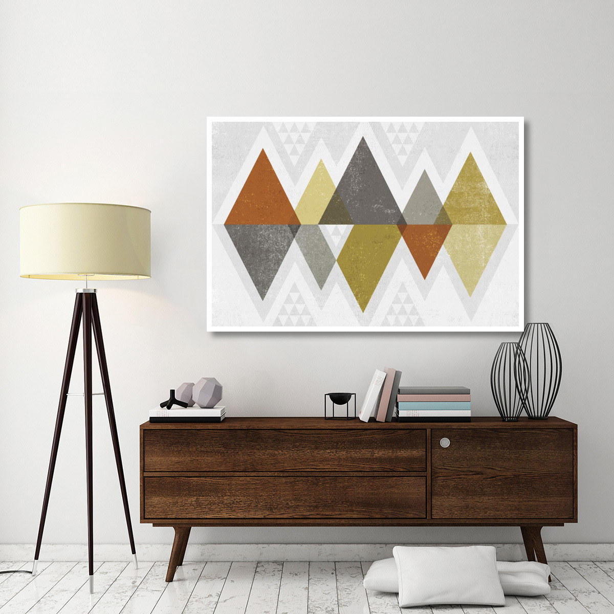 Mod Triangles II Retro -Paper Art-62&quotx42"