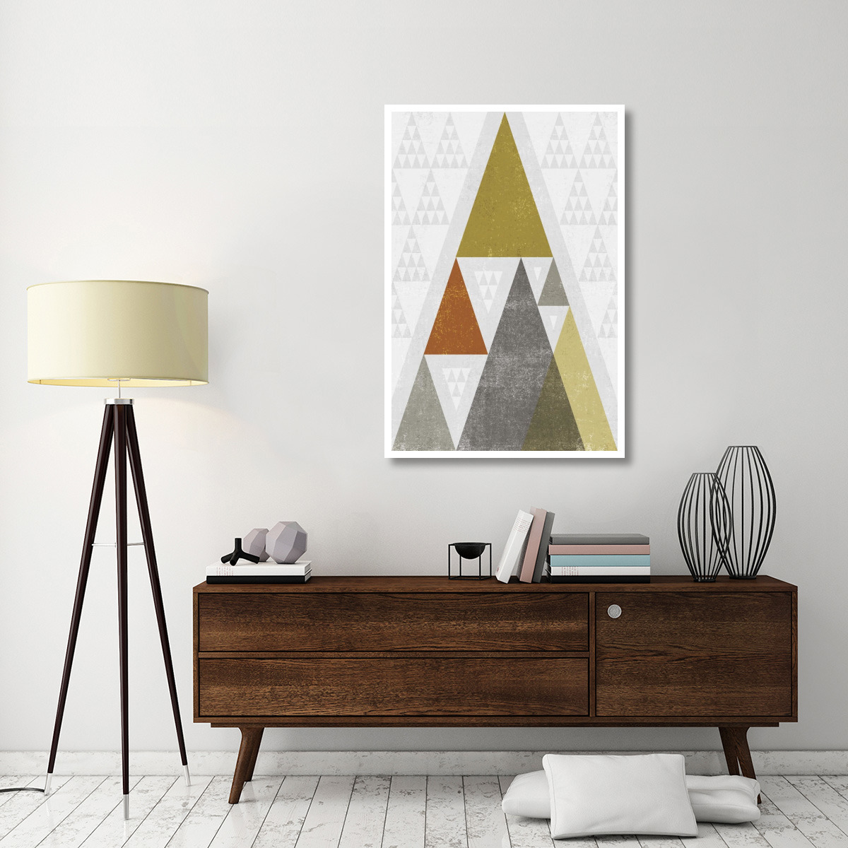 Mod Triangles III Retro -Paper Art-34&quotx50"
