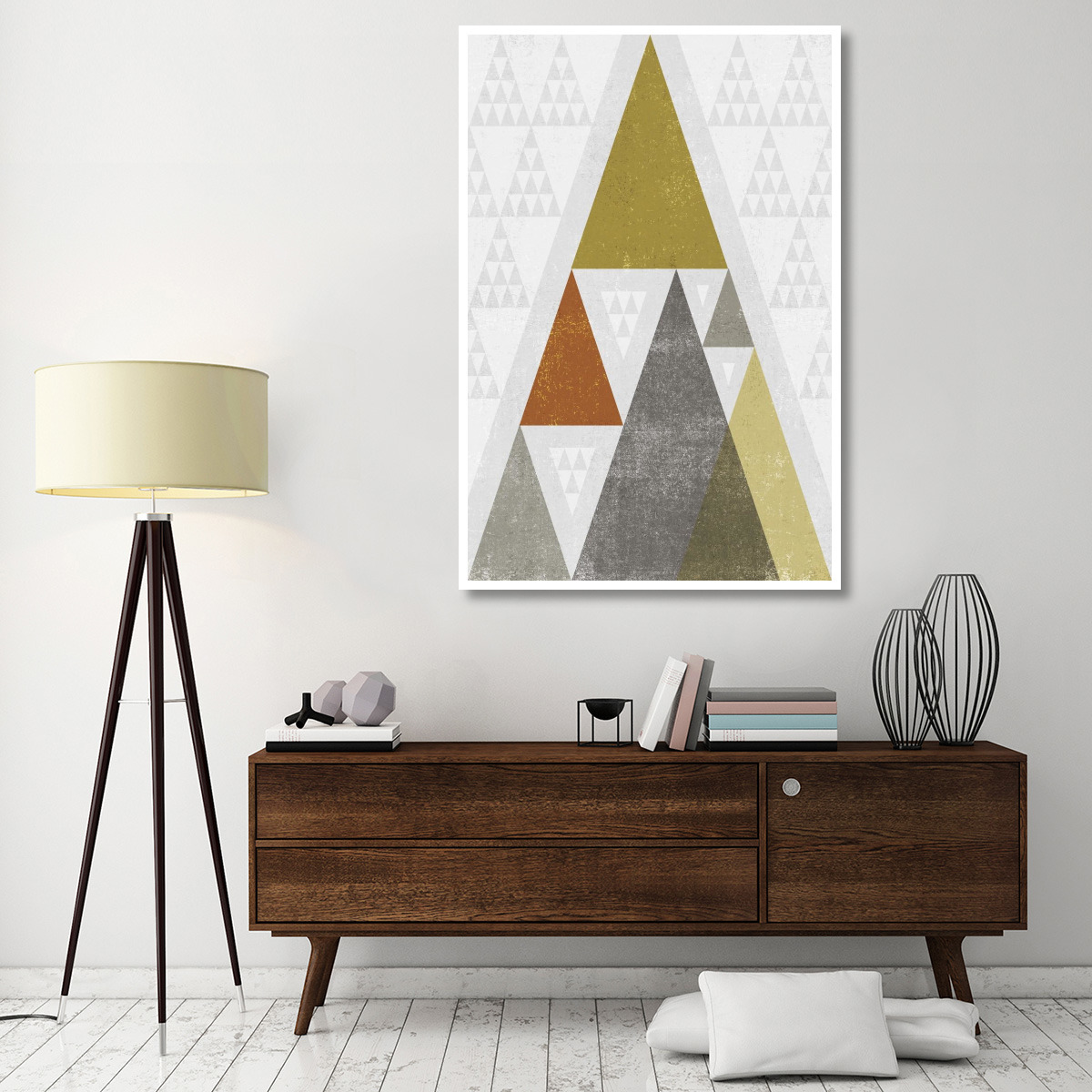 Mod Triangles III Retro -Paper Art-42&quotx62"