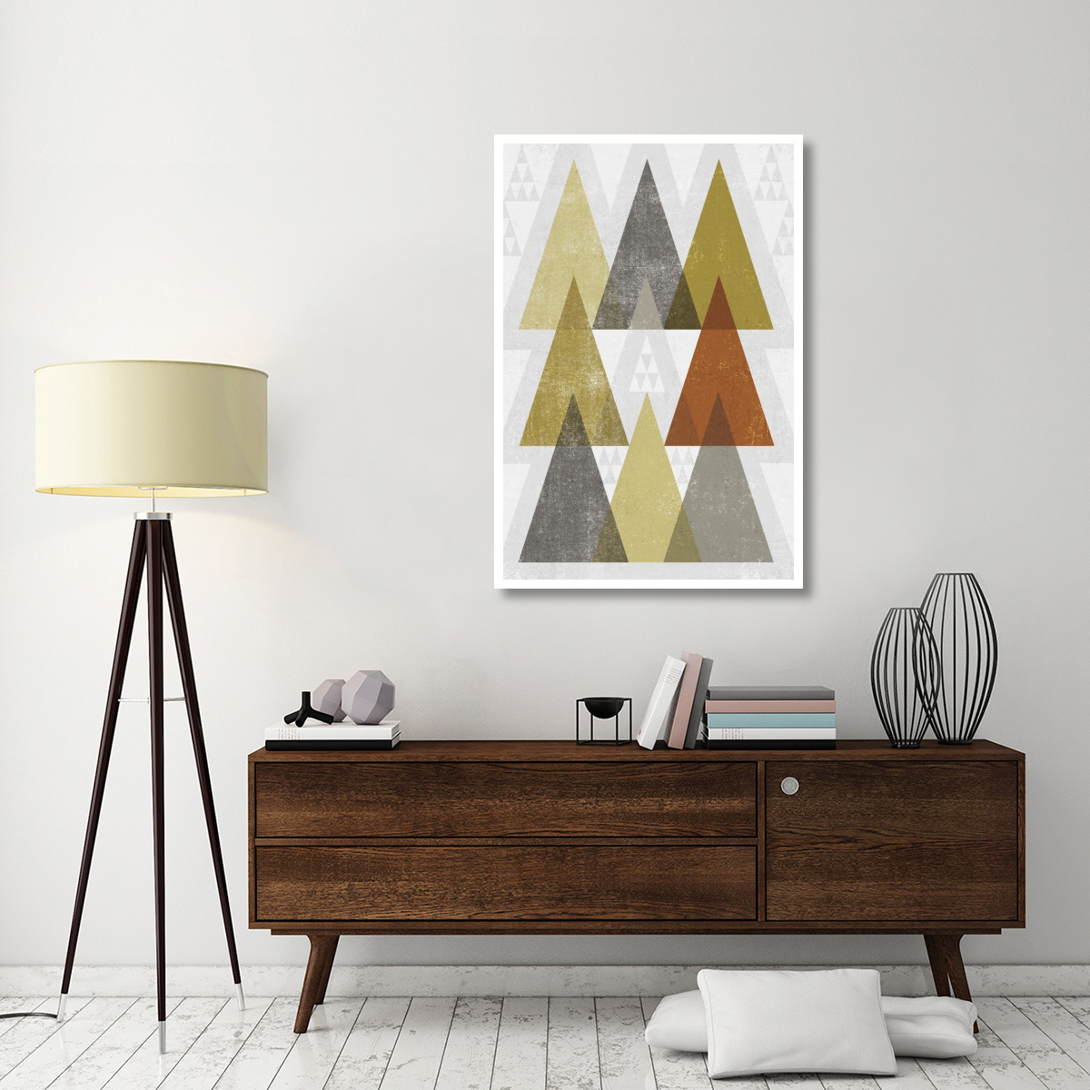 Mod Triangles IV Retro -Paper Art-34&quotx50"