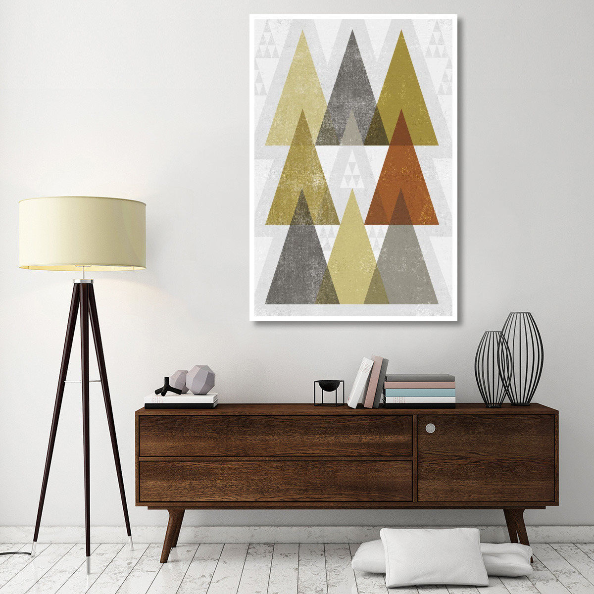 Mod Triangles IV Retro -Paper Art-42&quotx62"