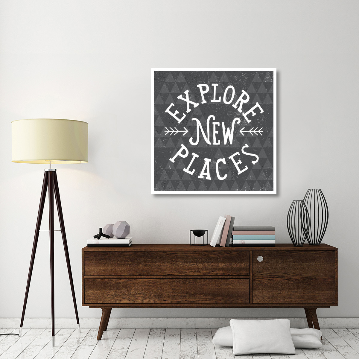 Mod Triangles Explore New Places -Paper Art-42&quotx42"
