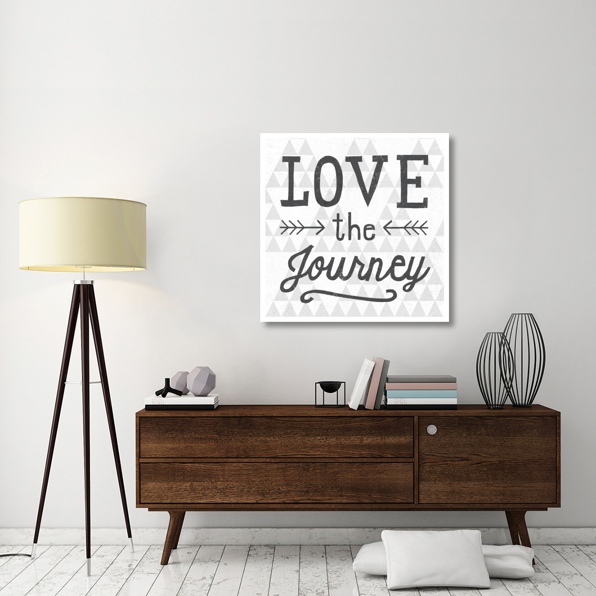 Mod Triangles Love the Journey -Paper Art-38&quotx38"