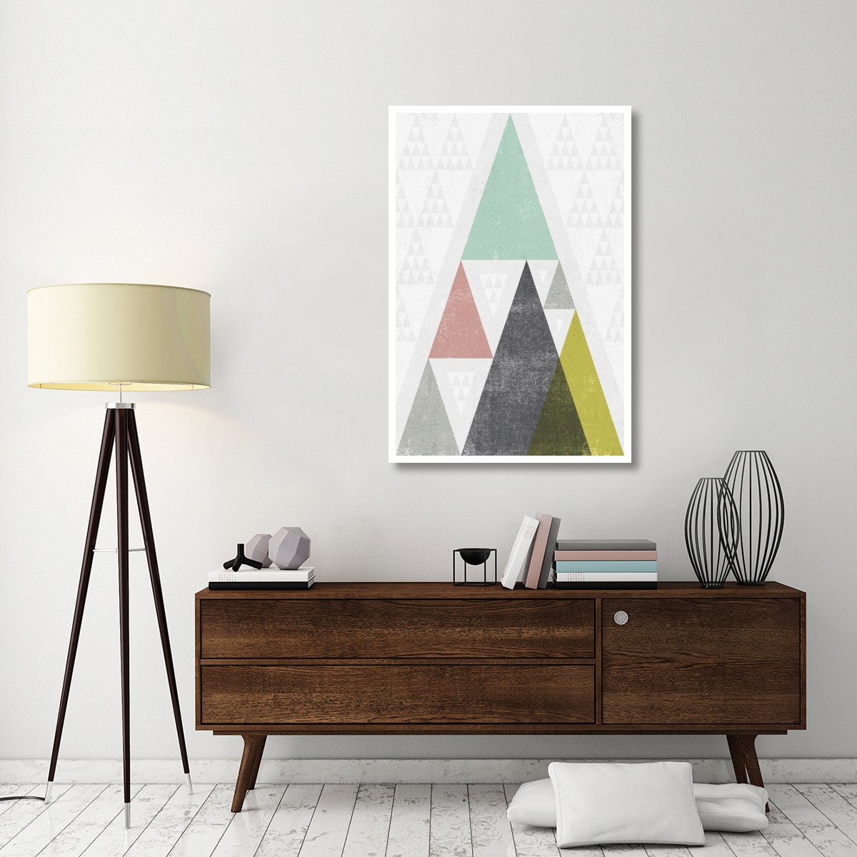 Mod Triangles III -Paper Art-34&quotx50"
