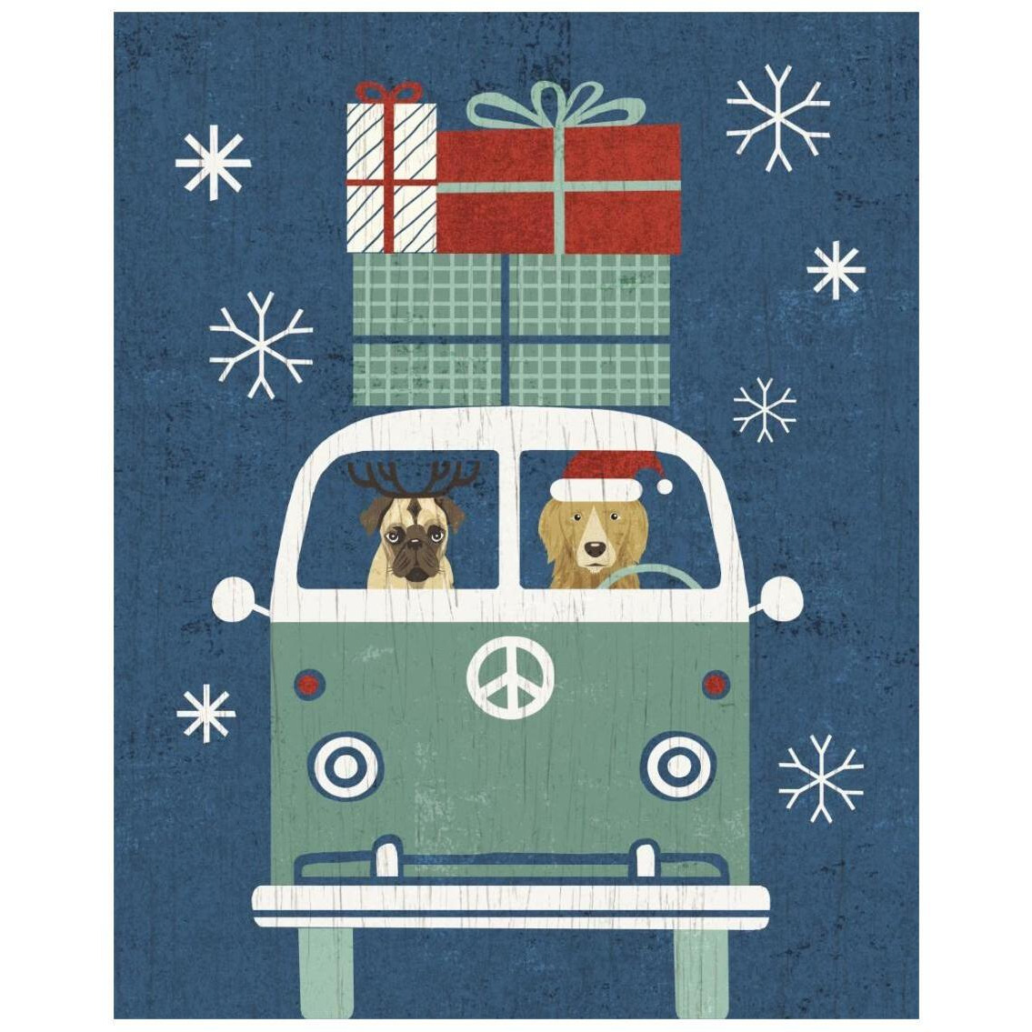 Holiday on Wheels XII Navy -Paper Art-22&quotx26"