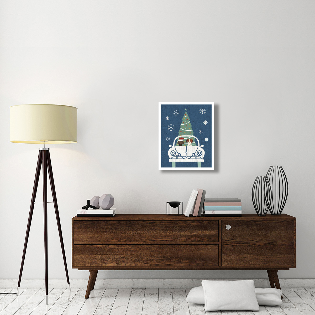 Holiday on Wheels XIII Navy -Paper Art-22&quotx26"