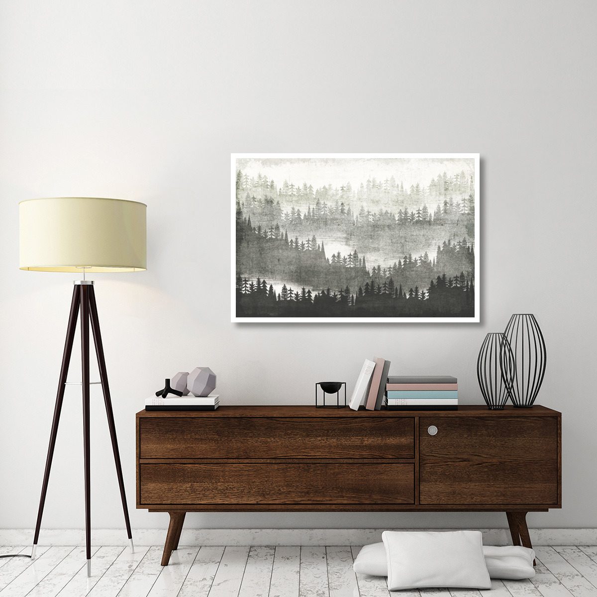 Mountainscape Silver -Paper Art-50&quotx34"