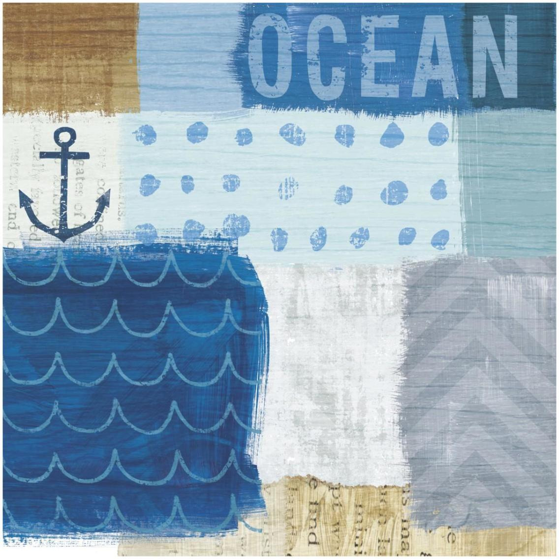 Beachscape Collage II -Paper Art-32&quotx32"