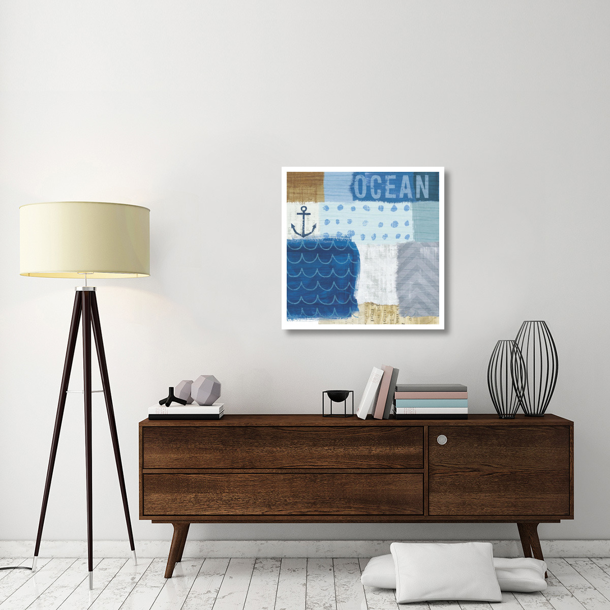 Beachscape Collage II -Paper Art-32&quotx32"