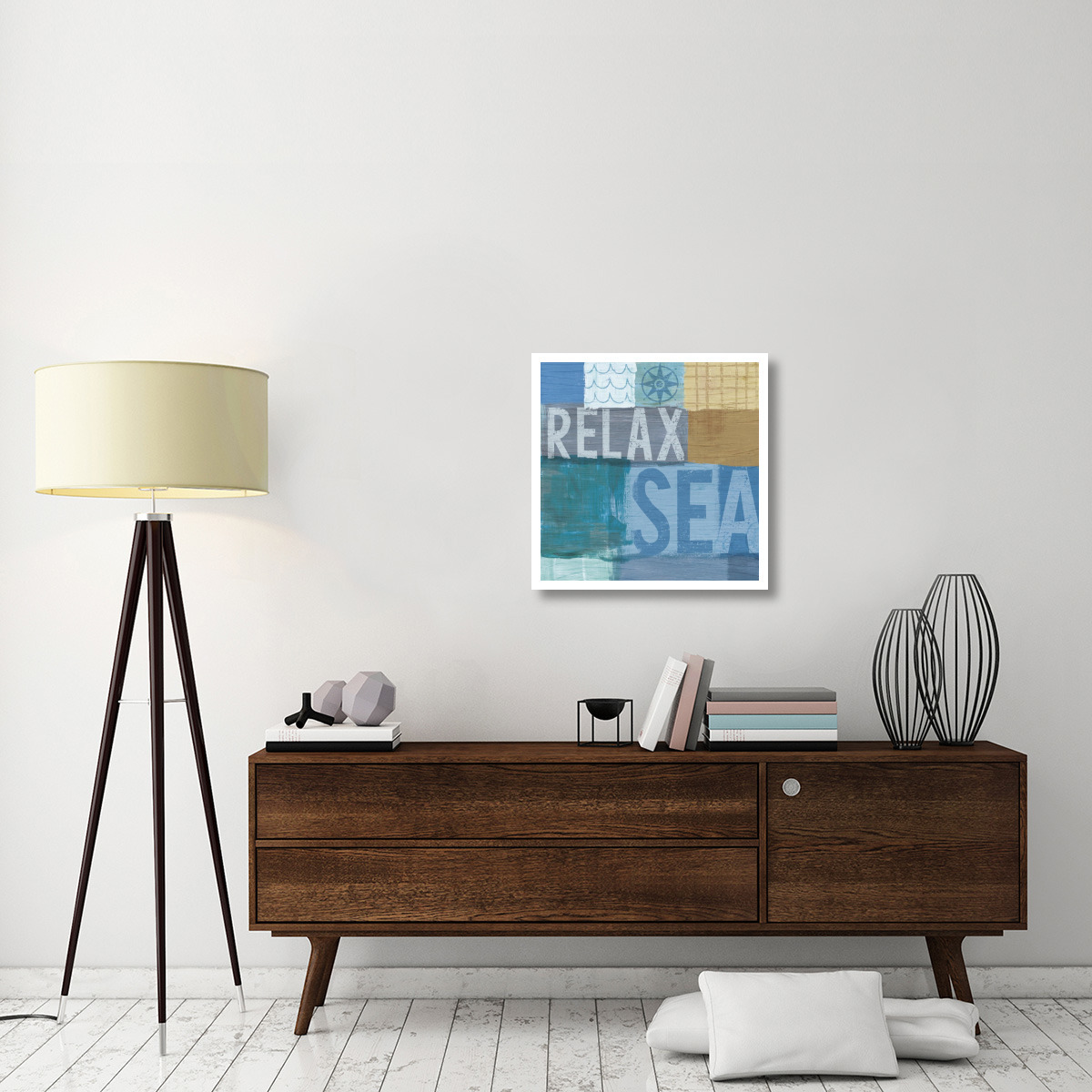 Beachscape Collage III -Paper Art-26&quotx26"