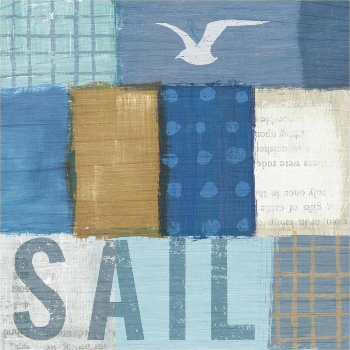Beachscape Collage V -Paper Art-38&quotx38"