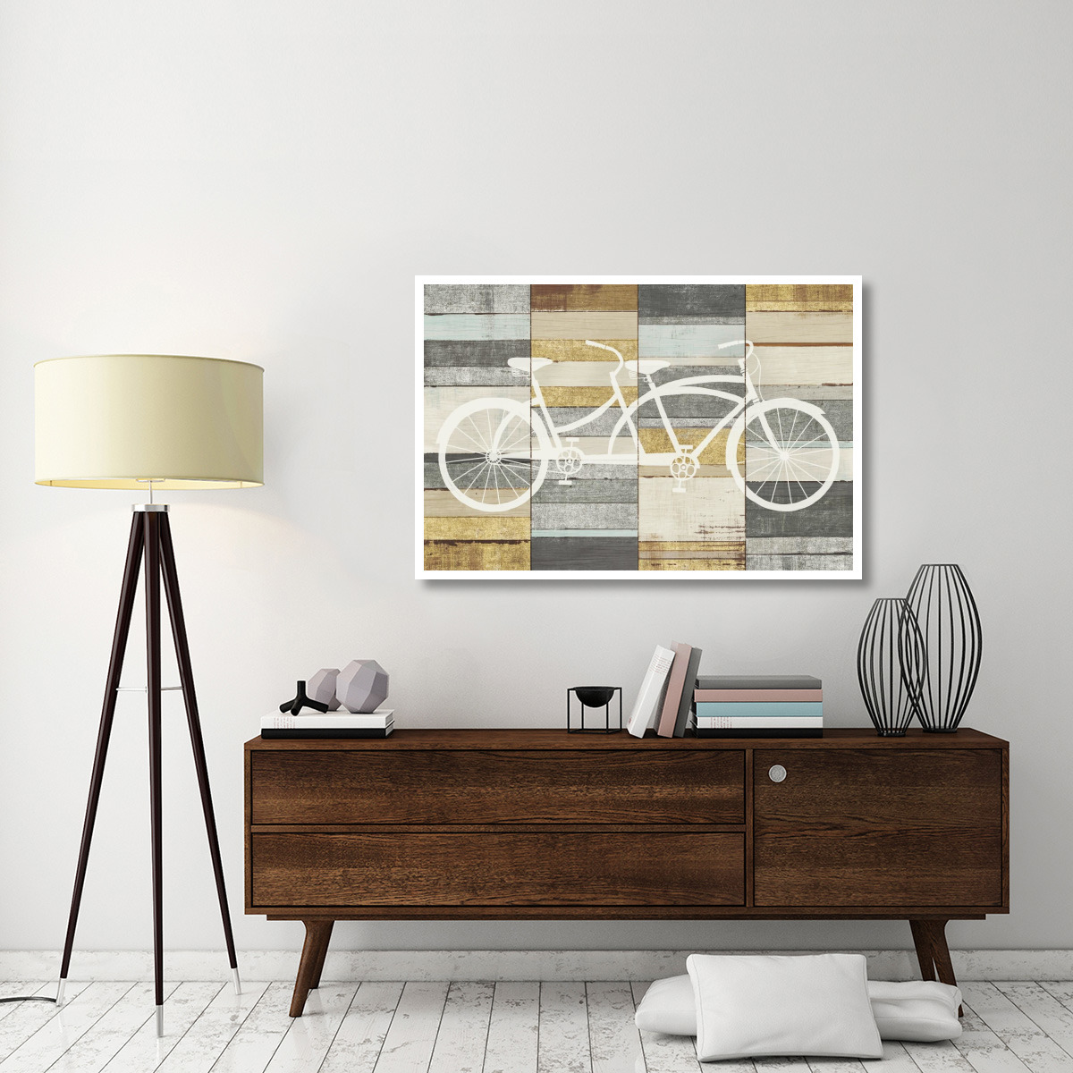 Beachscape Tandem Cruiser Gold Neutral -Paper Art-50&quotx34"