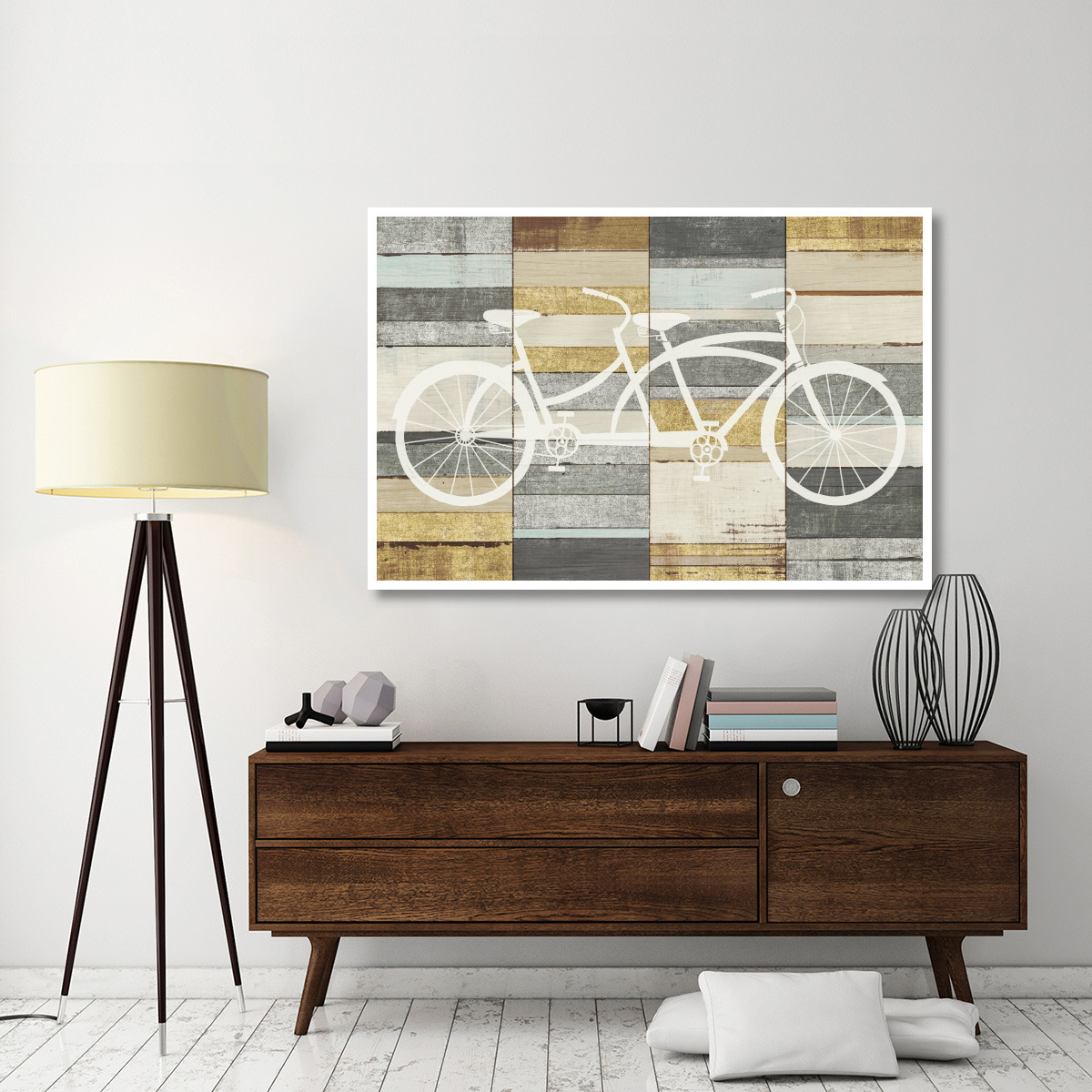Beachscape Tandem Cruiser Gold Neutral -Paper Art-62&quotx42"