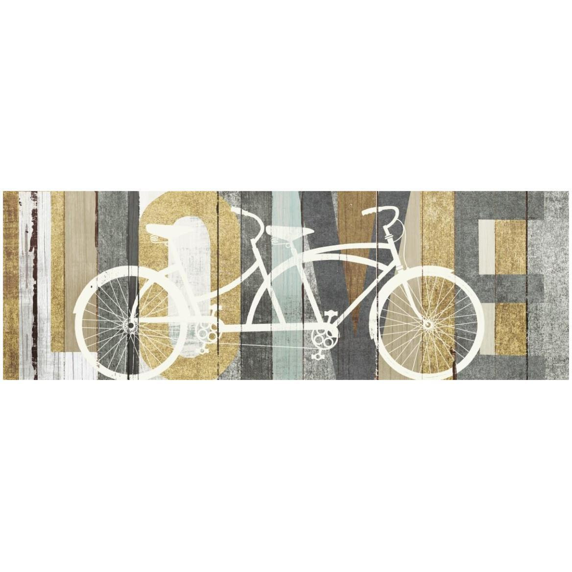 Beachscape Tandem Bicycle Love Gold Neutral -Paper Art-56&quotx20"